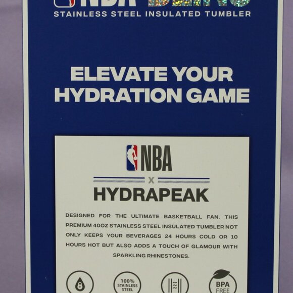 Chicago Bulls NBA Bling 40oz Hydrapeak Stainless Steel Tumbler w/ Handle & Straw - Picture 4 of 5